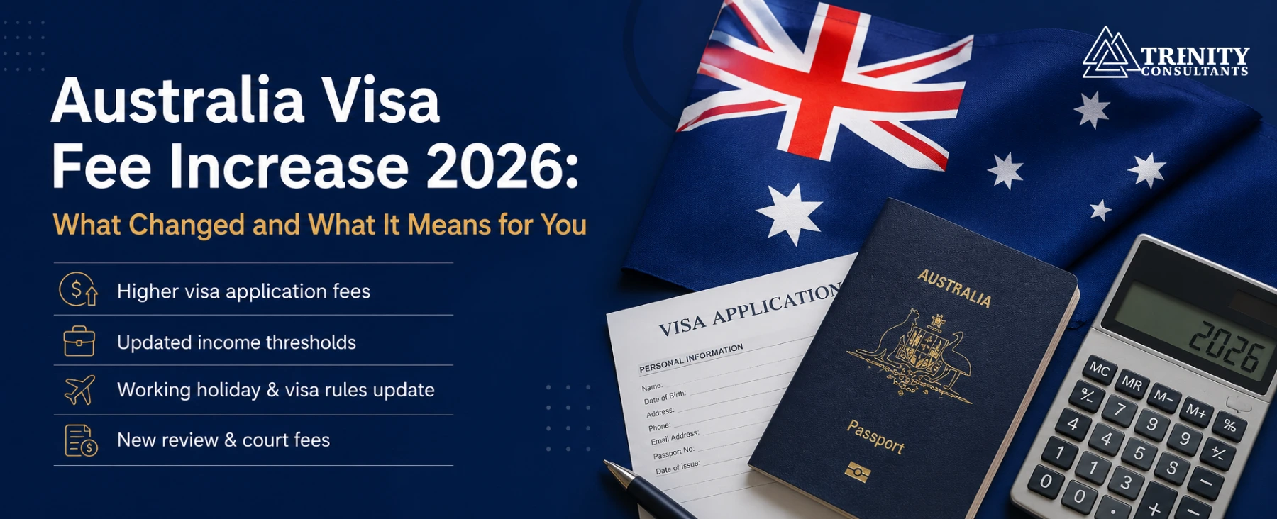 Australia PR visa fees, skilled migration visas, student visas, employer-sponsored visas, and Working Holiday visas - update 1 July - Trenity Consultants
